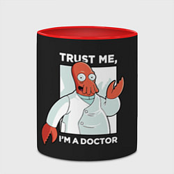 Кружка 3D Zoidberg: Trust Me, цвет: 3D-белый + красный — фото 2