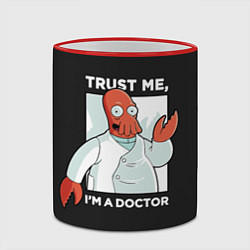 Кружка 3D Zoidberg: Trust Me, цвет: 3D-красный кант — фото 2