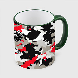 Кружка 3D Khabib Nurmagomedov: Red Camo, цвет: 3D-зеленый кант