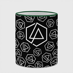 Кружка 3D Linkin Park: Pattern, цвет: 3D-зеленый кант — фото 2
