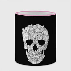 Кружка 3D Sketchy Cat Skull, цвет: 3D-розовый кант — фото 2