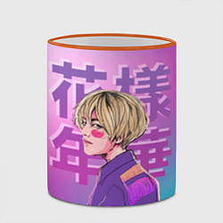 Кружка 3D Taehyung BTS, цвет: 3D-оранжевый кант — фото 2