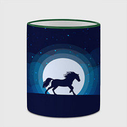 Кружка 3D Лошадь под луной, цвет: 3D-зеленый кант — фото 2