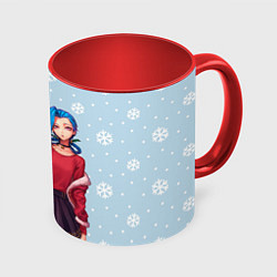 Кружка 3D New Year Jinx, цвет: 3D-белый + красный