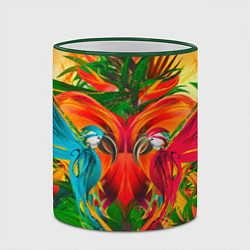 Кружка 3D Яркие тропики, цвет: 3D-зеленый кант — фото 2