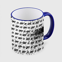 Кружка 3D Off-White: Black & White, цвет: 3D-синий кант
