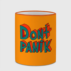 Кружка 3D Do not panic - 3D lettering, цвет: 3D-оранжевый кант — фото 2