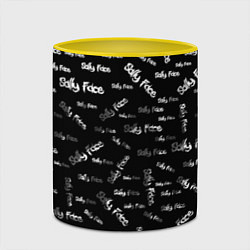 Кружка 3D Sally Face: Black Pattern, цвет: 3D-белый + желтый — фото 2