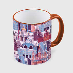 Кружка 3D Москва архитектура, цвет: 3D-оранжевый кант