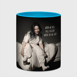 Кружка 3D Billie Eilish: Bad Guy, цвет: 3D-белый + небесно-голубой — фото 2