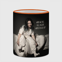 Кружка 3D Billie Eilish: Bad Guy, цвет: 3D-оранжевый кант — фото 2