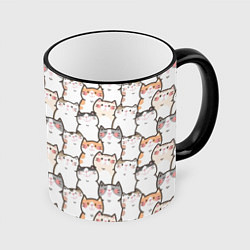 Кружка 3D Кошки котики коты, цвет: 3D-черный кант