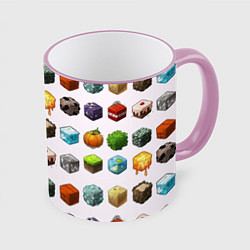 Кружка 3D Minecraft Cubes, цвет: 3D-розовый кант