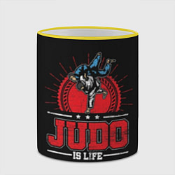 Кружка 3D Judo is life, цвет: 3D-желтый кант — фото 2