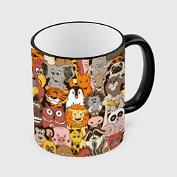 Кружка цветная Прикольные зверушки