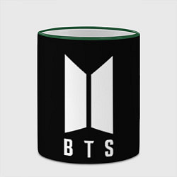 Кружка 3D BTS лого белое, цвет: 3D-зеленый кант — фото 2