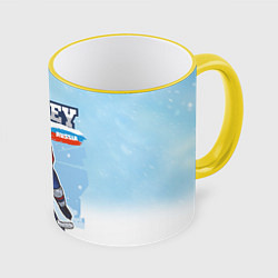 Кружка цветная Хоккей Russia