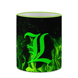 Кружка 3D L letter flame, цвет: 3D-светло-зеленый кант — фото 2