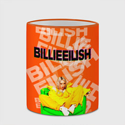 Кружка 3D Billie Eilish: Orange Mood, цвет: 3D-оранжевый кант — фото 2