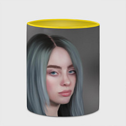 Кружка 3D Billie Eilish: Ocean Eyes, цвет: 3D-белый + желтый — фото 2