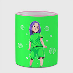 Кружка 3D Billie Eilish: Acid Girl, цвет: 3D-розовый кант — фото 2