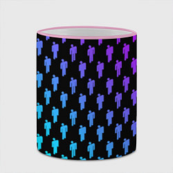 Кружка 3D Billie Eilish: Neon Pattern, цвет: 3D-розовый кант — фото 2