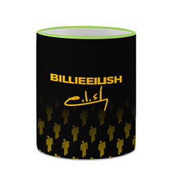 Кружка 3D Billie Eilish: Yellow & Black Autograph, цвет: 3D-светло-зеленый кант — фото 2