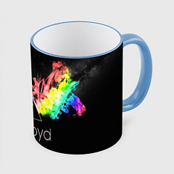 Кружка 3D PINK FLOYD, цвет: 3D-небесно-голубой кант