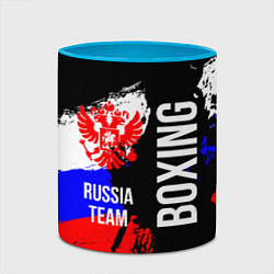 Кружка 3D Boxing Russia Team и герб РФ, цвет: 3D-белый + небесно-голубой — фото 2