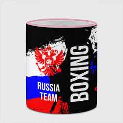 Кружка 3D Boxing Russia Team и герб РФ, цвет: 3D-розовый кант — фото 2