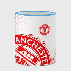 Кружка 3D Манчестер Юнайтед white, цвет: 3D-небесно-голубой кант — фото 2