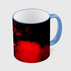 Кружка 3D Stray Kids, цвет: 3D-небесно-голубой кант