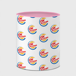 Кружка 3D OK boomer logo, цвет: 3D-белый + розовый — фото 2
