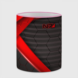 Кружка 3D Mass Effect N7, цвет: 3D-розовый кант — фото 2
