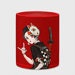 Кружка 3D Demon Slayer, цвет: 3D-белый + красный — фото 2
