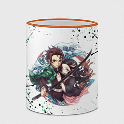 Кружка 3D KIMETSU NO YAIBA, цвет: 3D-оранжевый кант — фото 2