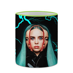 Кружка 3D BILLIE EILISH, цвет: 3D-светло-зеленый кант — фото 2