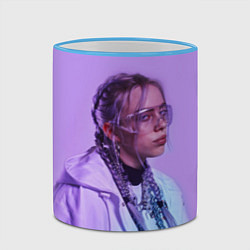 Кружка 3D BILLIE EILISH, цвет: 3D-небесно-голубой кант — фото 2