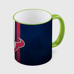 Кружка 3D Хьюстон Тексанс, цвет: 3D-светло-зеленый кант