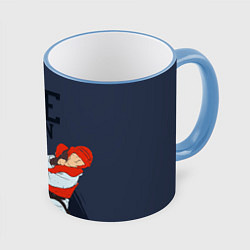 Кружка 3D Taekwondo, цвет: 3D-небесно-голубой кант