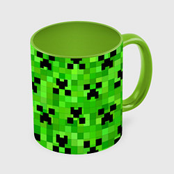 Кружка 3D MINECRAFT, цвет: 3D-белый + светло-зеленый