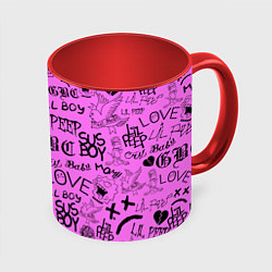 Кружка 3D LIL PEEP LOGOBOMBING, цвет: 3D-белый + красный