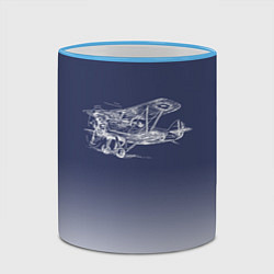 Кружка 3D Биплан, цвет: 3D-небесно-голубой кант — фото 2
