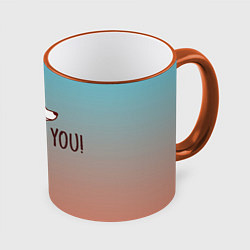 Кружка 3D I love you смешной корги, цвет: 3D-оранжевый кант