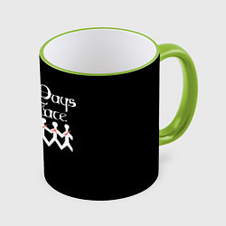 Кружка 3D Three days grace, цвет: 3D-светло-зеленый кант
