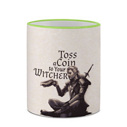 Кружка 3D Toss a coin to your Witcher, цвет: 3D-светло-зеленый кант — фото 2