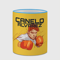 Кружка 3D Canelo Alvarez, цвет: 3D-небесно-голубой кант — фото 2