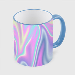 Кружка 3D Vaporwave, цвет: 3D-небесно-голубой кант