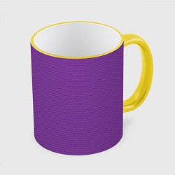 Кружка 3D Фиолетовая волна, цвет: 3D-желтый кант