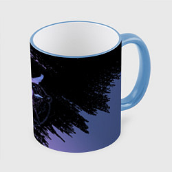 Кружка 3D Стальной алхимик, цвет: 3D-небесно-голубой кант